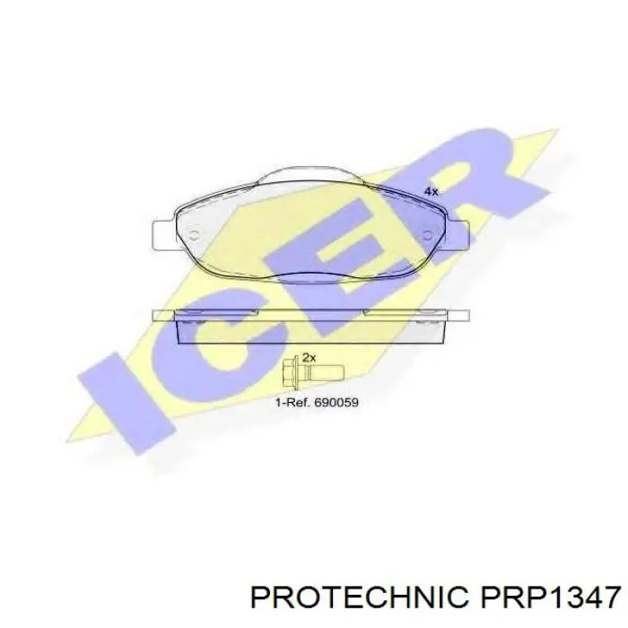 Передні тормозні колодки PRP1347 Protechnic