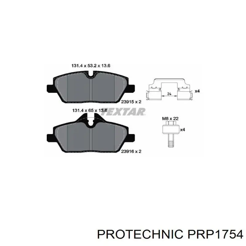 Купити PRP1754 Protechnic Колодки гальмівні передні, дискові