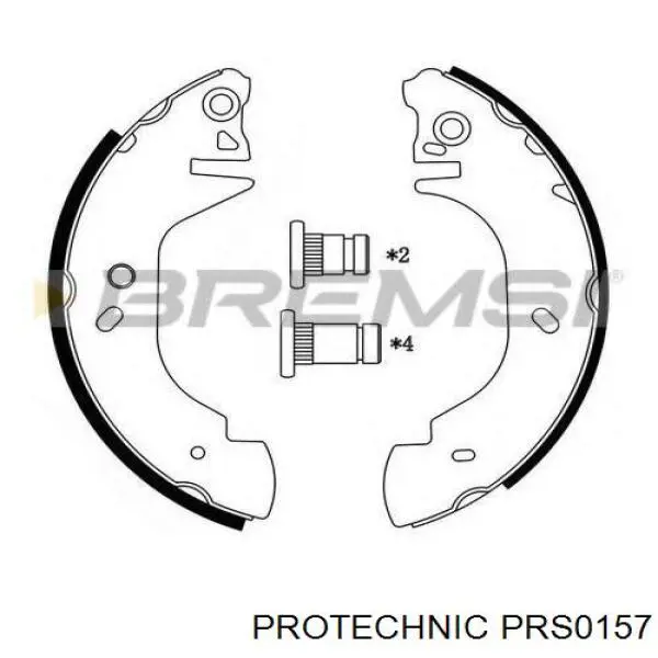 PRS0157 Protechnic Колодки гальмівні задні, барабанні