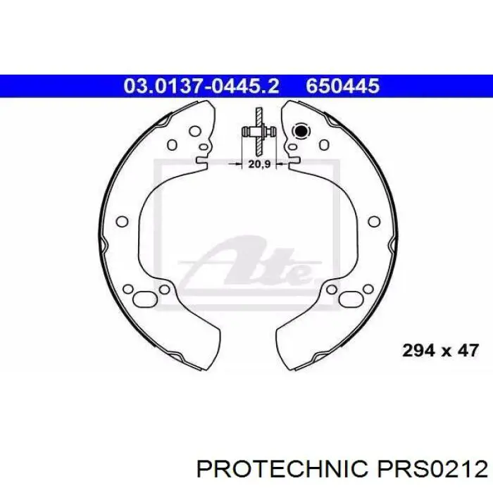 Колодки гальмові задні, барабанні PRS0212 Protechnic