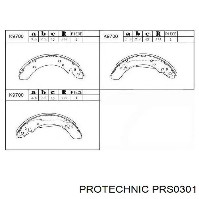 Гальма робочі задні ножні і гальмівні барабани Protechnic PRS0301