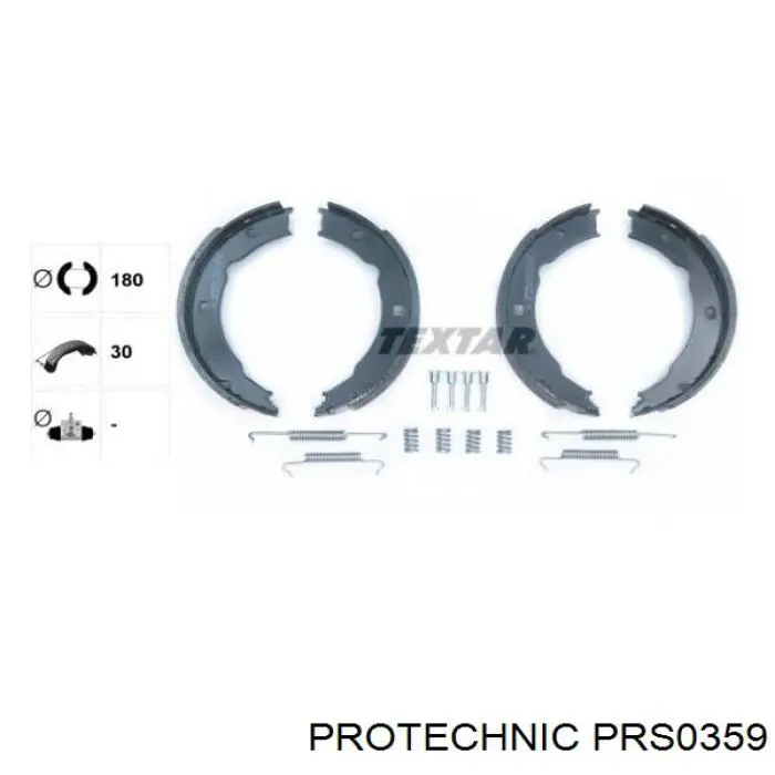 Колодки ручника/стоянкового гальма PRS0359 Protechnic