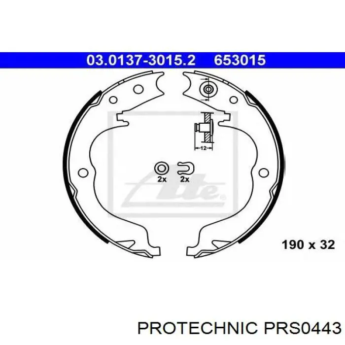 PRS0443 Protechnic Гальмівні колодки ручника