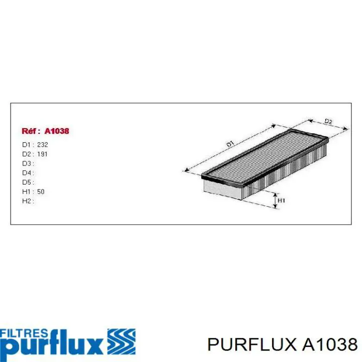Елемент повітряного фільтра Purflux A1038 ціна, від 8.00 USD