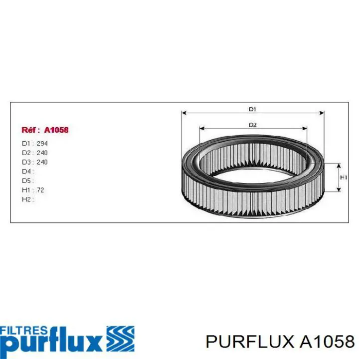 Купити A1058 Purflux Автомобільний фільтр повітря