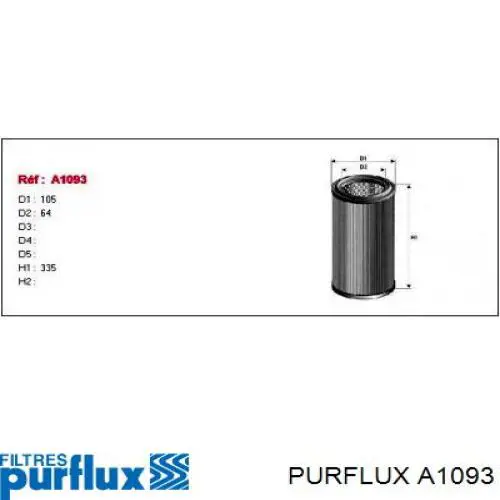 A1093 Purflux фільтр повітряний