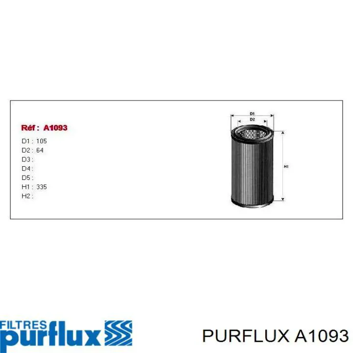 A1093 Purflux Повітряний фільтр двигуна