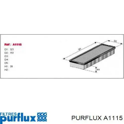 Купити A1115 Purflux Автомобільний фільтр повітря