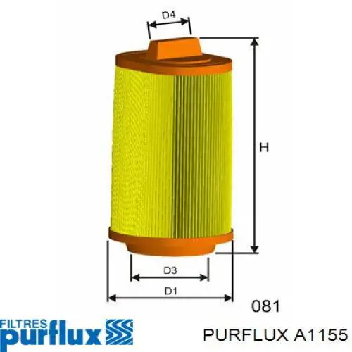 Елемент повітряного фільтра Purflux A1155 ціна, від 17.64 USD