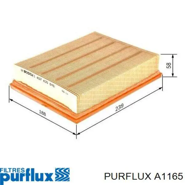 A1165 Purflux Повітряний фільтр двигуна