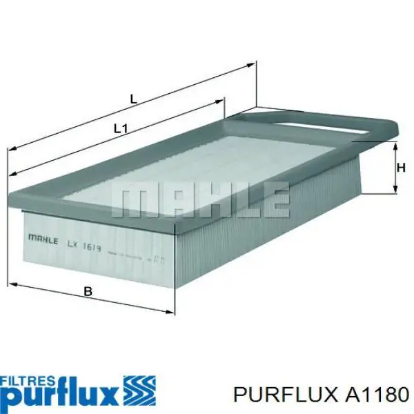A1180 Purflux Повітряний фільтр двигуна