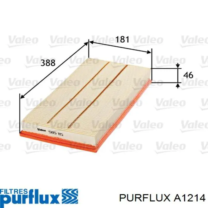 Елемент повітряного фільтра Purflux A1214 ціна, від 11.29 USD