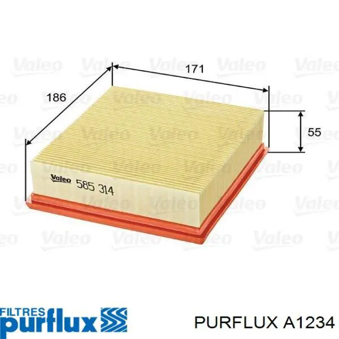 A1234 Purflux Повітряний фільтр двигуна