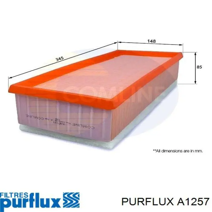 Купити A1257 Purflux Автомобільний фільтр повітря