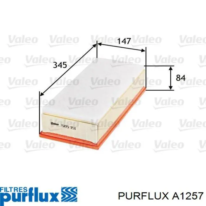 Елемент повітряного фільтра Purflux A1257 ціна, від 13.34 USD