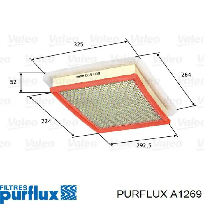 A1269 Purflux Повітряний фільтр двигуна
