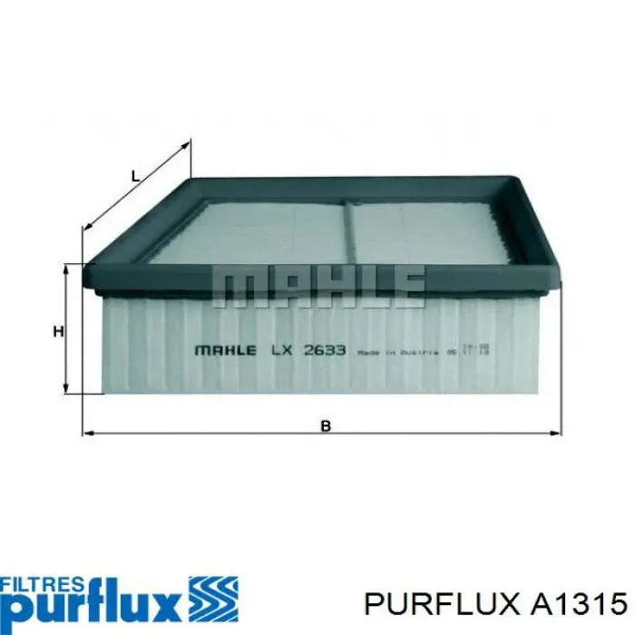 A1315 Purflux Повітряний фільтр двигуна