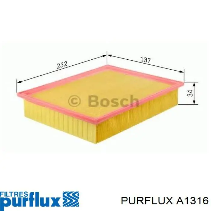 Купити A1316 Purflux Автомобільний фільтр повітря