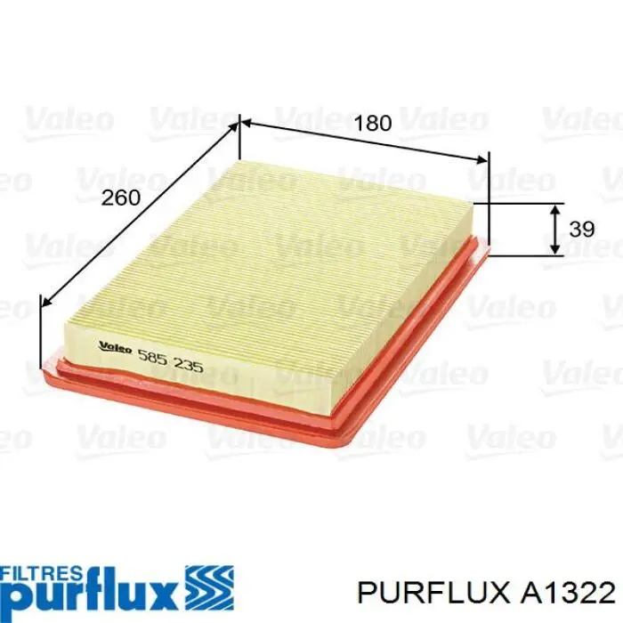 Елемент повітряного фільтра Purflux A1322 ціна, від 4.17 USD