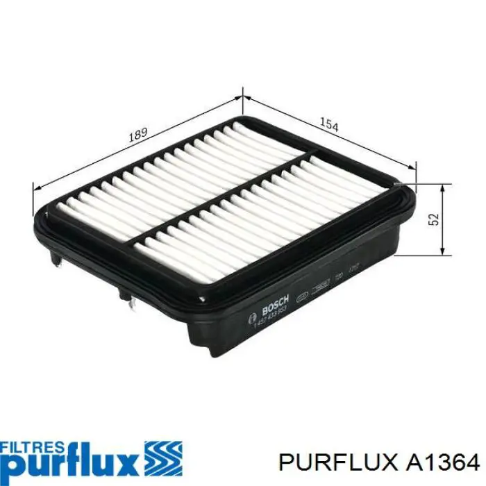 A1364 Purflux Повітряний фільтр двигуна