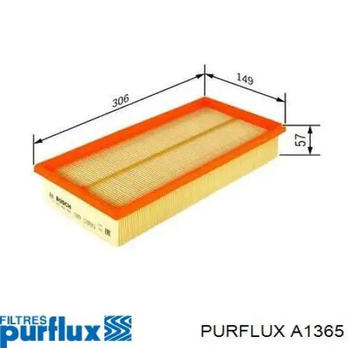 A1365 Purflux Повітряний фільтр двигуна