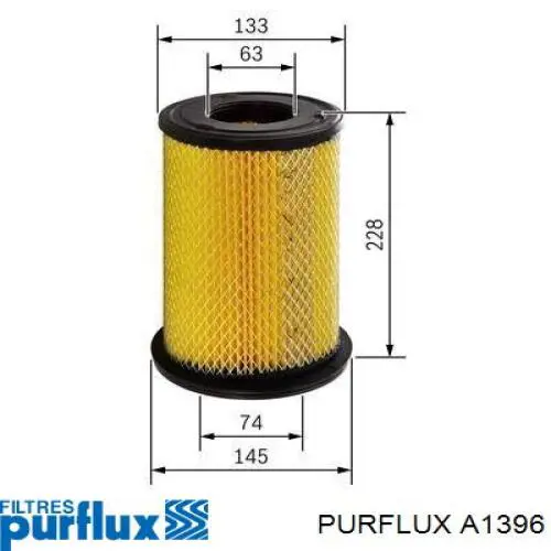 A1396 Purflux фільтр повітряний