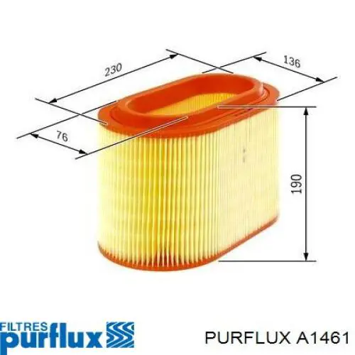 A1461 Purflux фільтр повітряний