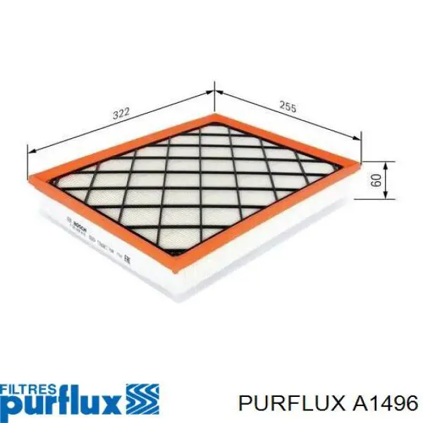 A1496 Purflux Повітряний фільтр двигуна