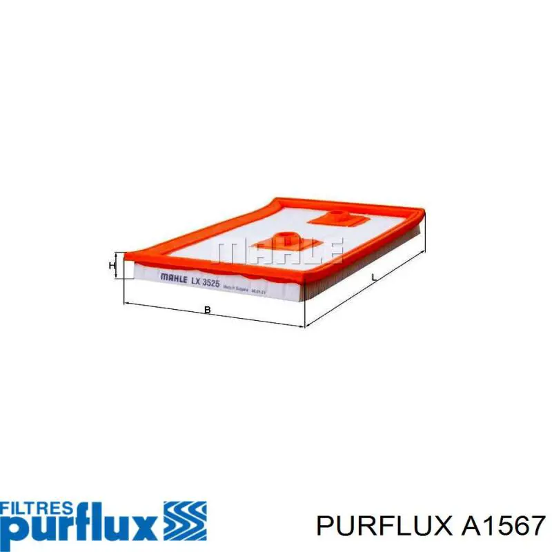 Повітряний фільтр A1567 Purflux