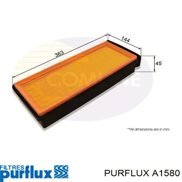 Елемент повітряного фільтра Purflux A1580 ціна, від 22.33 USD
