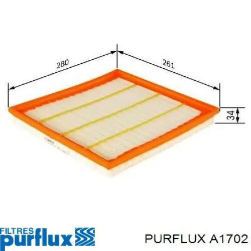 Елемент повітряного фільтра Purflux A1702 ціна, від 16.76 USD