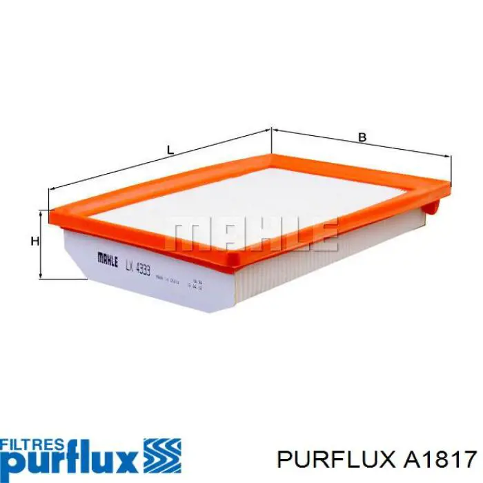 Купити A1817 Purflux Автомобільний фільтр повітря