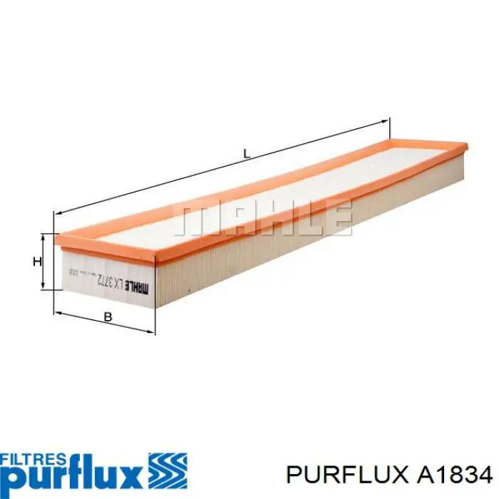 Повітряний фільтр A1834 Purflux