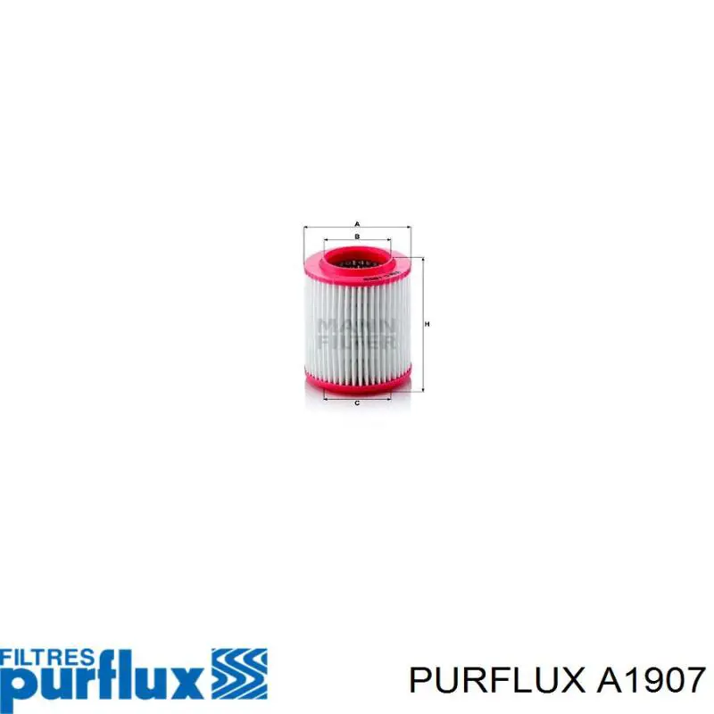 Повітряний фільтр A1907 Purflux