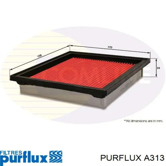 A313 Purflux Повітряний фільтр двигуна