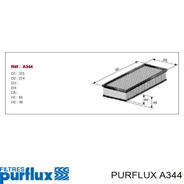 Елемент повітряного фільтра Purflux A344 ціна, від 9.74 USD