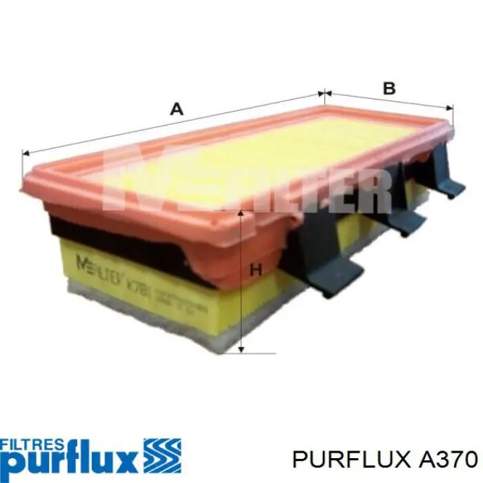 A370 Purflux Повітряний фільтр двигуна