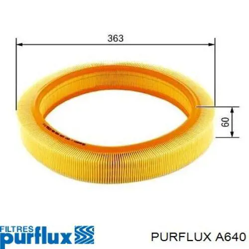 A640 Purflux Повітряний фільтр двигуна