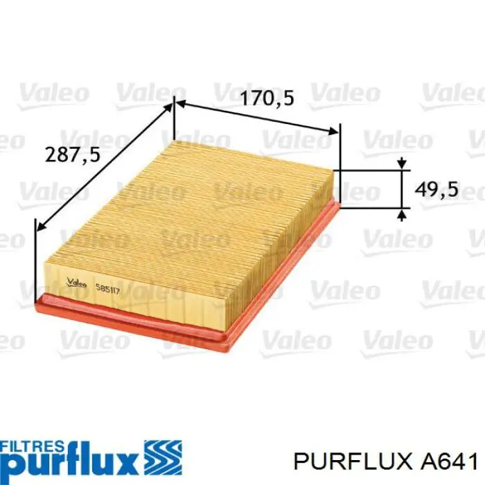 Елемент повітряного фільтра Purflux A641 ціна, від 6.42 USD