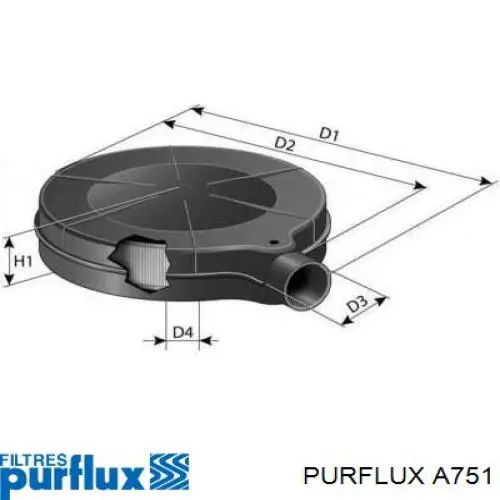 Фільтр повітряний A751 Purflux