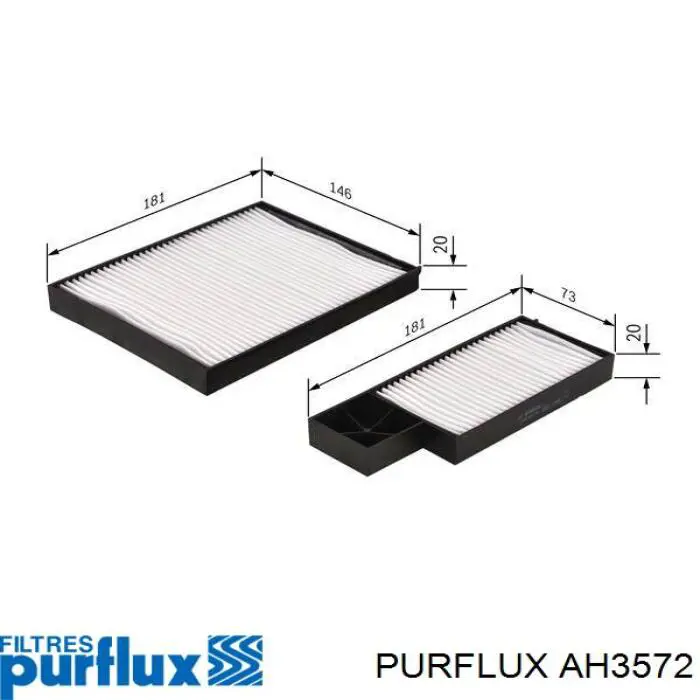 AH3572 Purflux Внутрішньосалонний фільтр