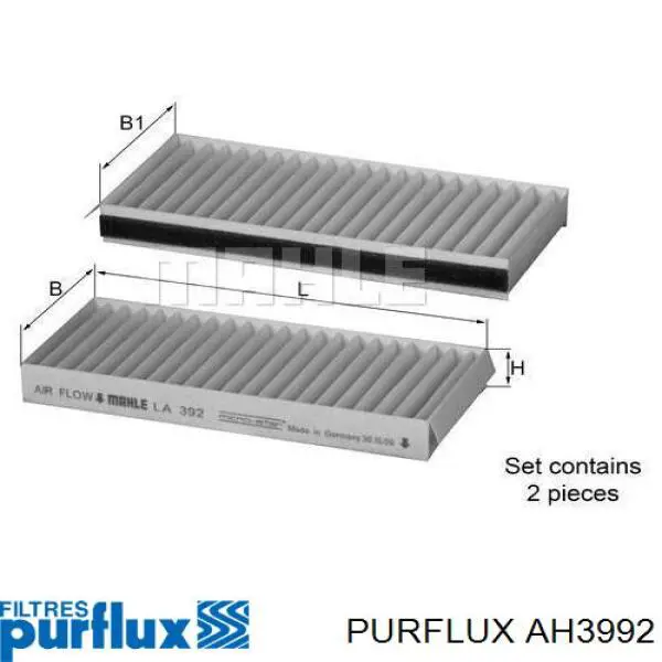 AH3992 Purflux Внутрішньосалонний фільтр