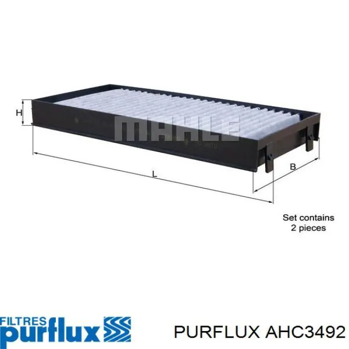 AHC3492 Purflux Внутрішньосалонний фільтр