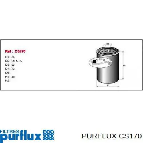 Купити CS170 Purflux Фільтр-відстійник палива грубої очистки