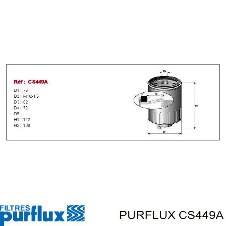 CS449A Purflux Фільтр палива