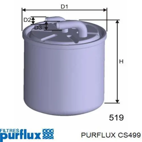 Фільтр тонкого очищення палива Purflux CS499 ціна, від 11.34 USD