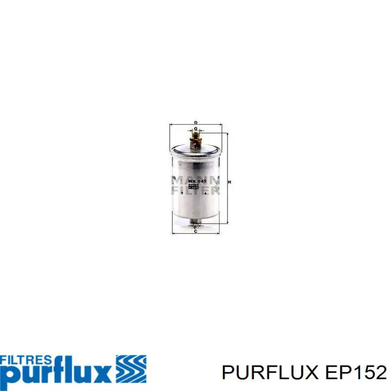 Фільтр тонкого очищення палива Purflux EP152 ціна, від 10.57 USD