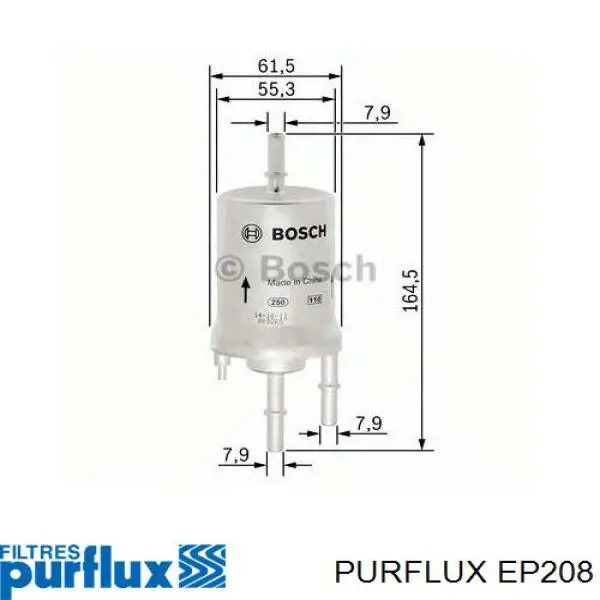 Фільтр тонкого очищення палива Purflux EP208 ціна, від 19.36 USD
