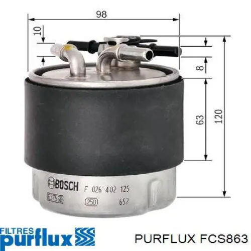 Фільтр тонкого очищення палива Purflux FCS863 ціна, від 23.75 USD