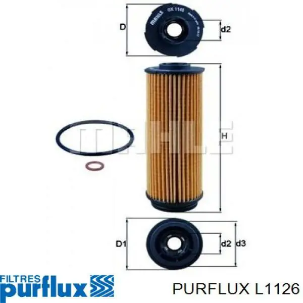 L1126 Purflux Фільтр масла